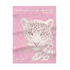 Girls Leopard Baby Blanket with "Psalm 46:5" Scripture