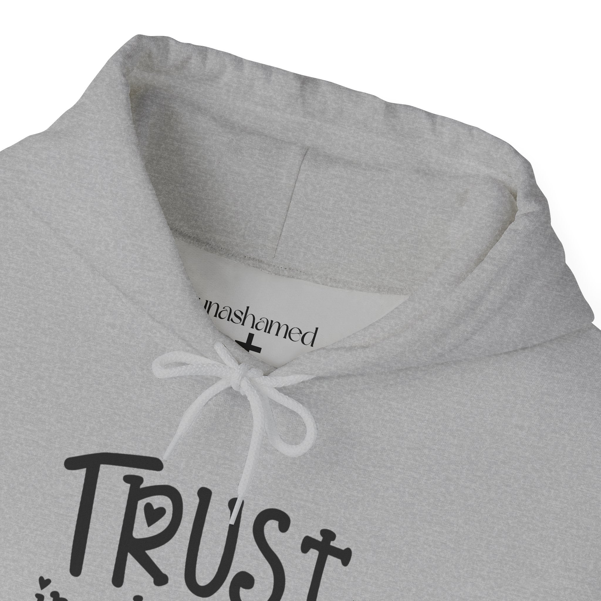 Trust in the Lord Hoodie | Faith Christian Heart Sleeve Design