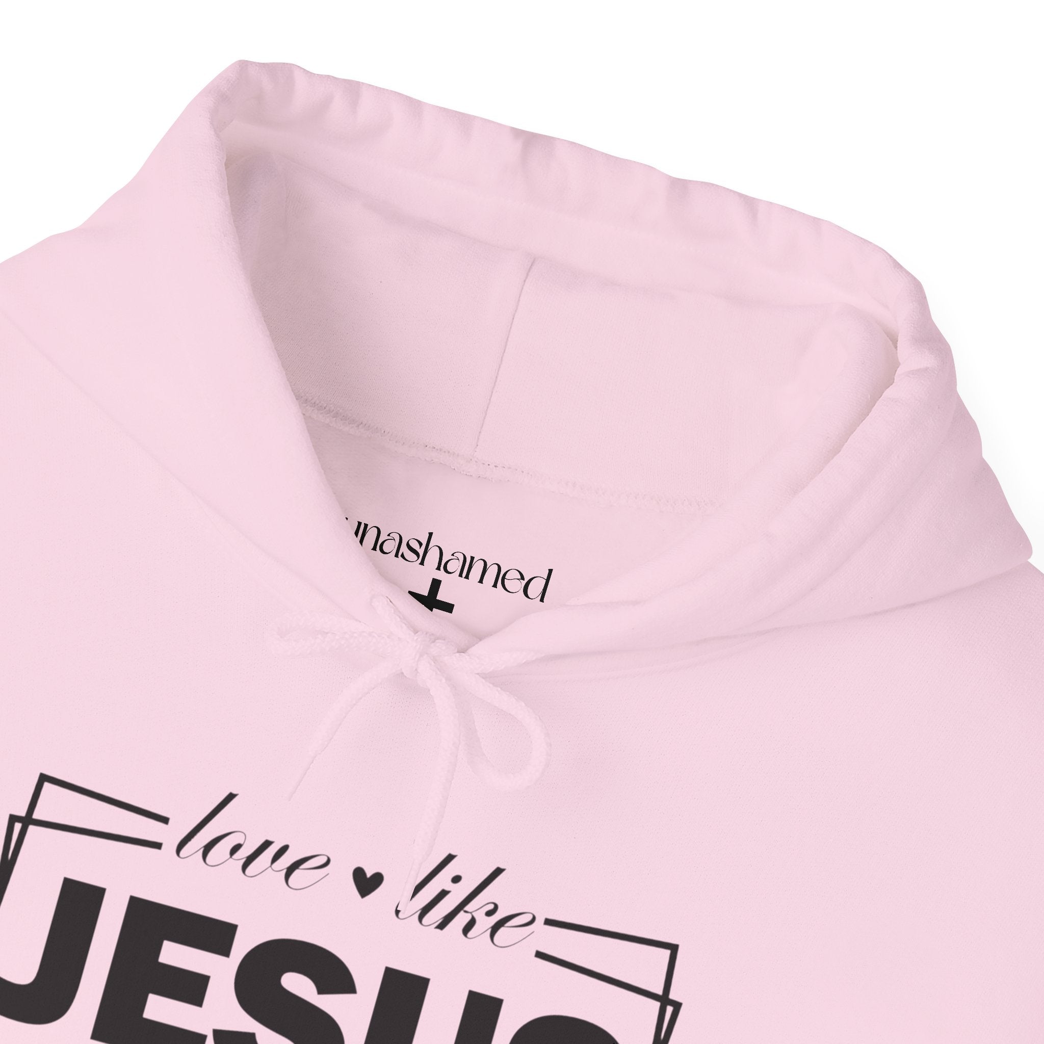 Love like Jesus Hoodie | Faith Christian Heart Sleeve Design