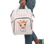 Girls Giraffe Baby  Diaper Backpack with "Psalm 46:5" Scripture