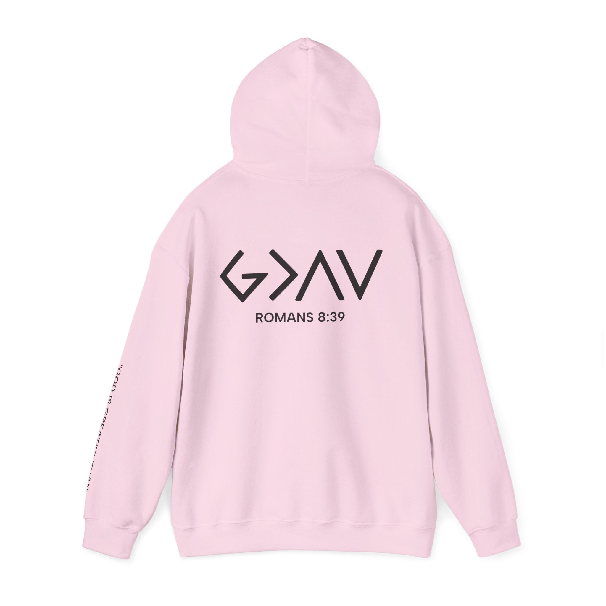 Men Hoodie - Romans 8:39 | GOD IS GREATER THAN MY HIGHS AND MY LOWS