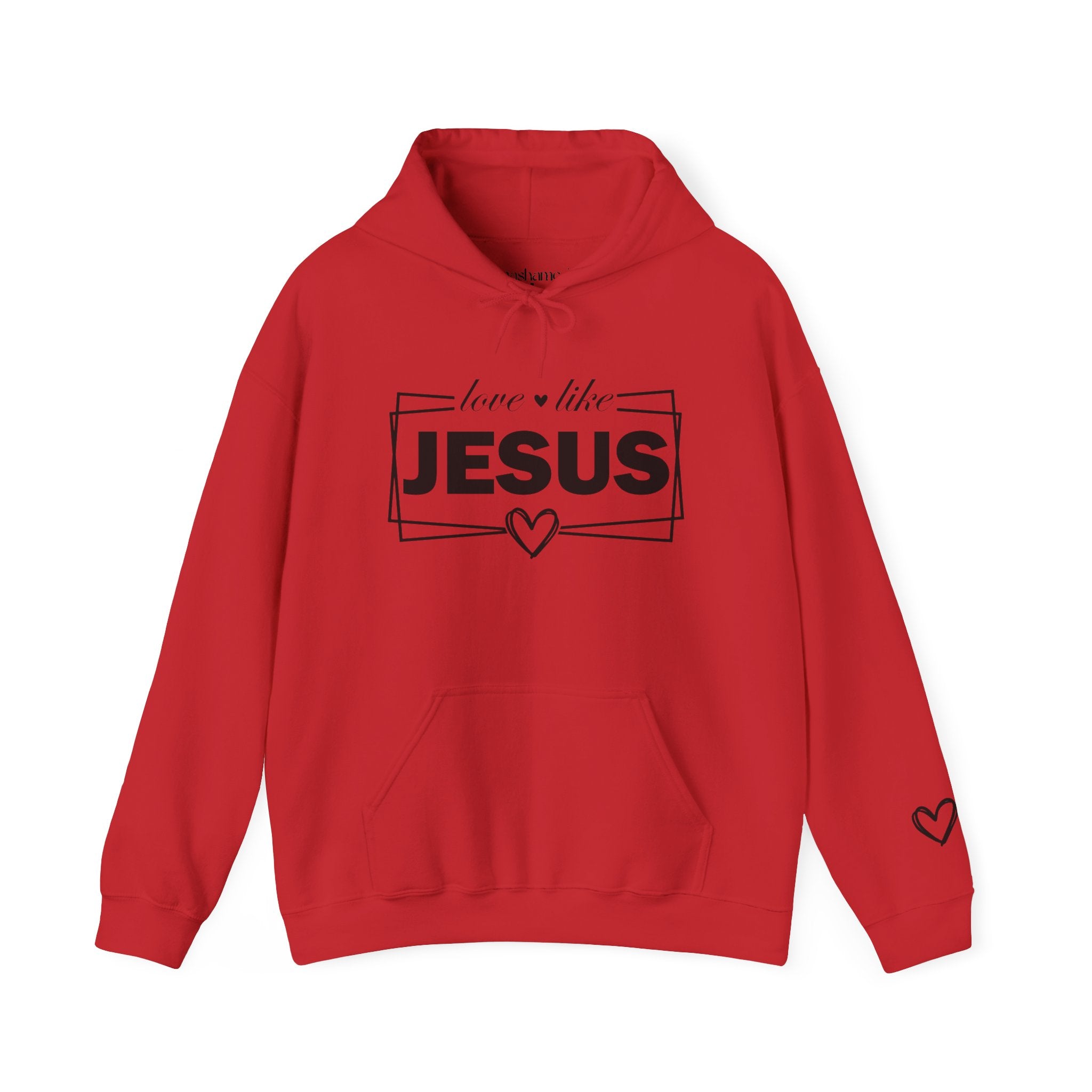 Love like Jesus Hoodie | Faith Christian Heart Sleeve Design