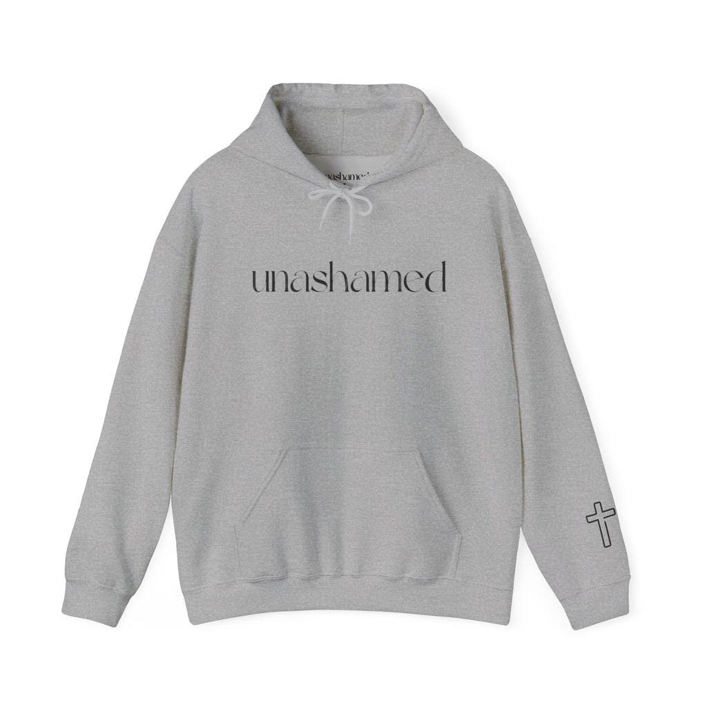 Men & Women Hoodies (Unisex) - I am UNASHAMED black font