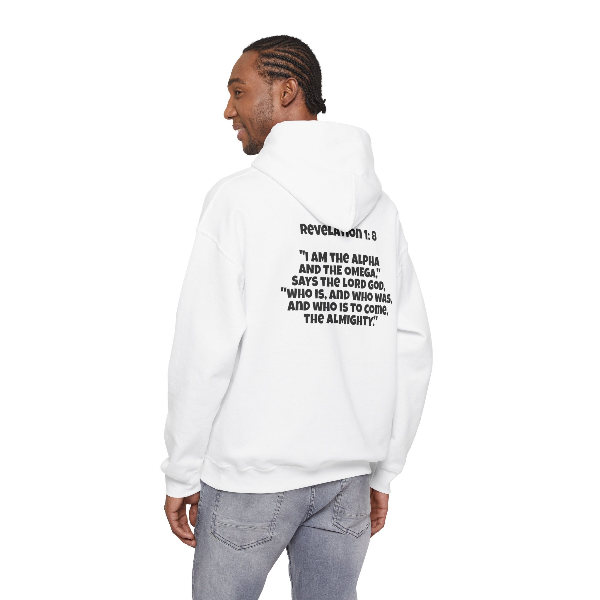 Men & Women Hoodie (Unisex) - Revolation 1: 8 Cross Hoodie | Bible Verse Scripture