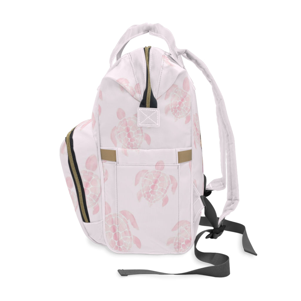 Girls Turtle Baby Diaper Backpack with "Psalm 46:5" Scripture