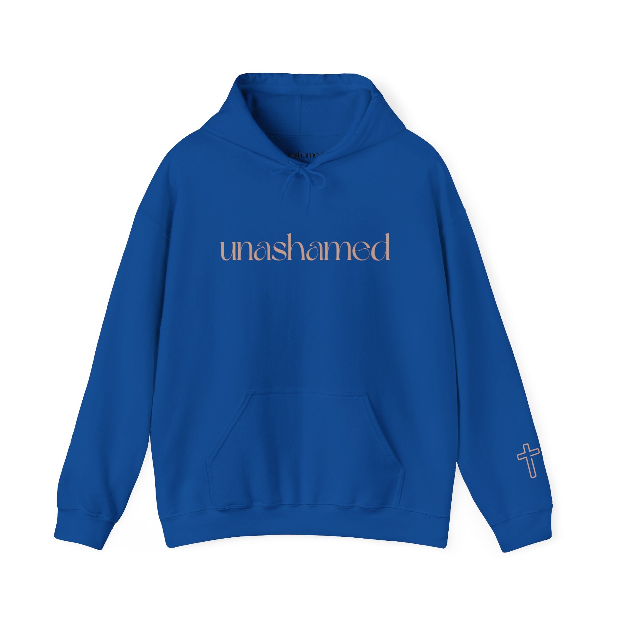 Men & Women Hoodies (Unisex) - I am UNASHAMED beige font