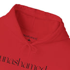Men & Women Hoodies (Unisex) - I am UNASHAMED black font