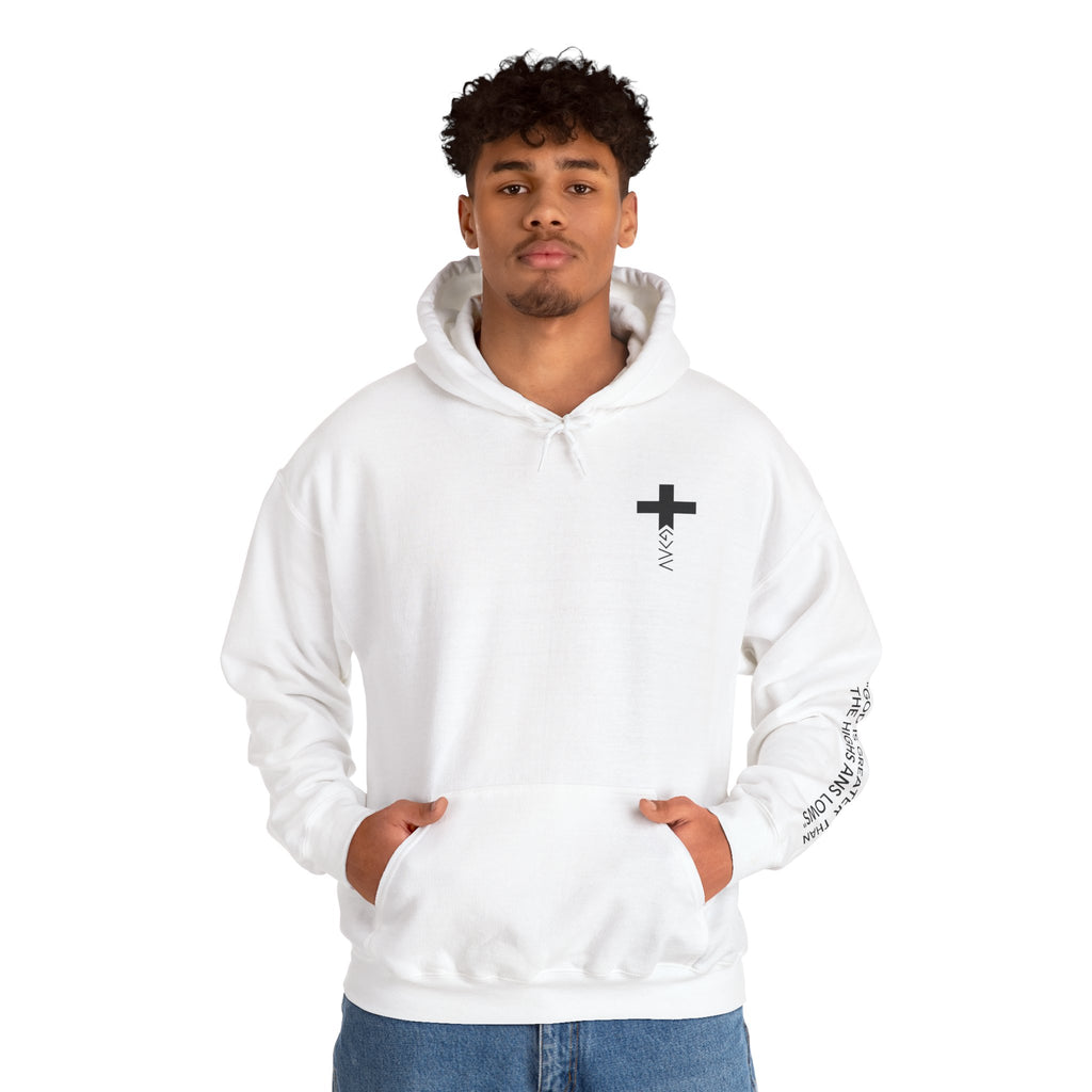 Men Hoodie - Romans 8:39 | GOD IS GREATER THAN MY HIGHS AND MY LOWS