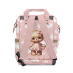 Girls Bear Baby  Diaper Backpack with "Psalm 46:5" Scripture