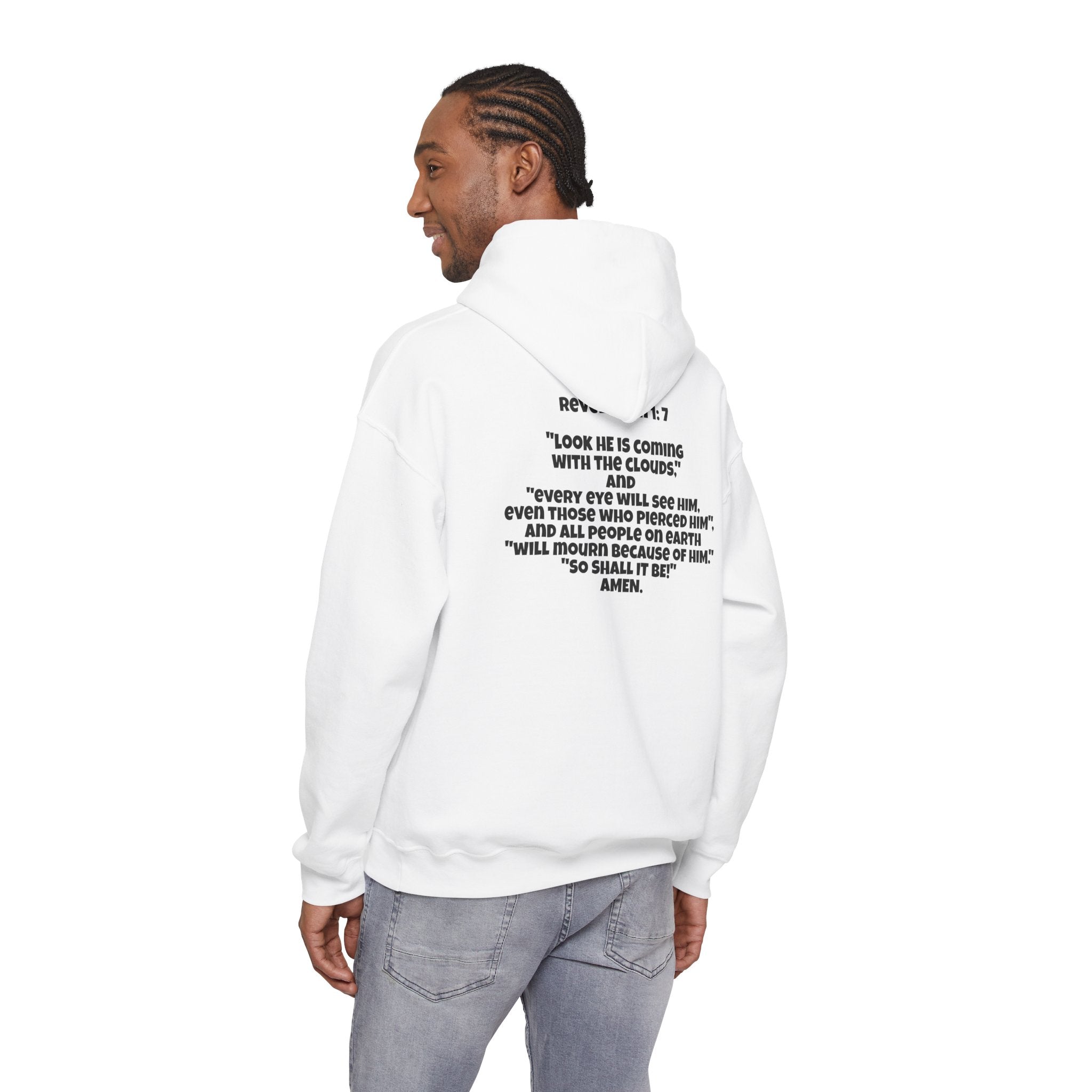 Men & Women Hoodie (Unisex) - Revolation 1: 7 Cross Hoodie | Bible Verse Scripture