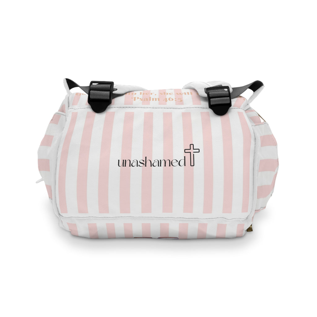Girls Giraffe Baby  Diaper Backpack with "Psalm 46:5" Scripture
