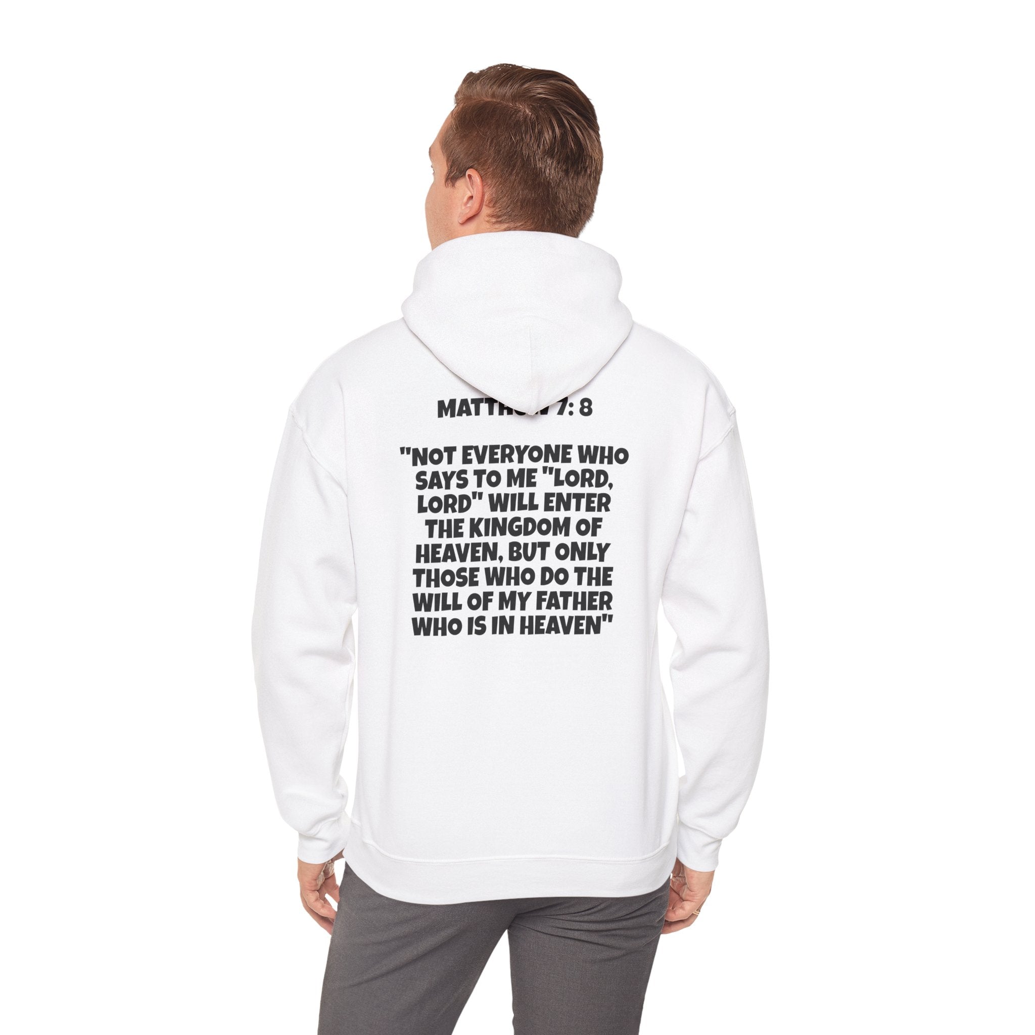 Men & Women Hoodies (Unisex) - Matthew 7: 8 Cross Hoodie | Bible Verse Scripture