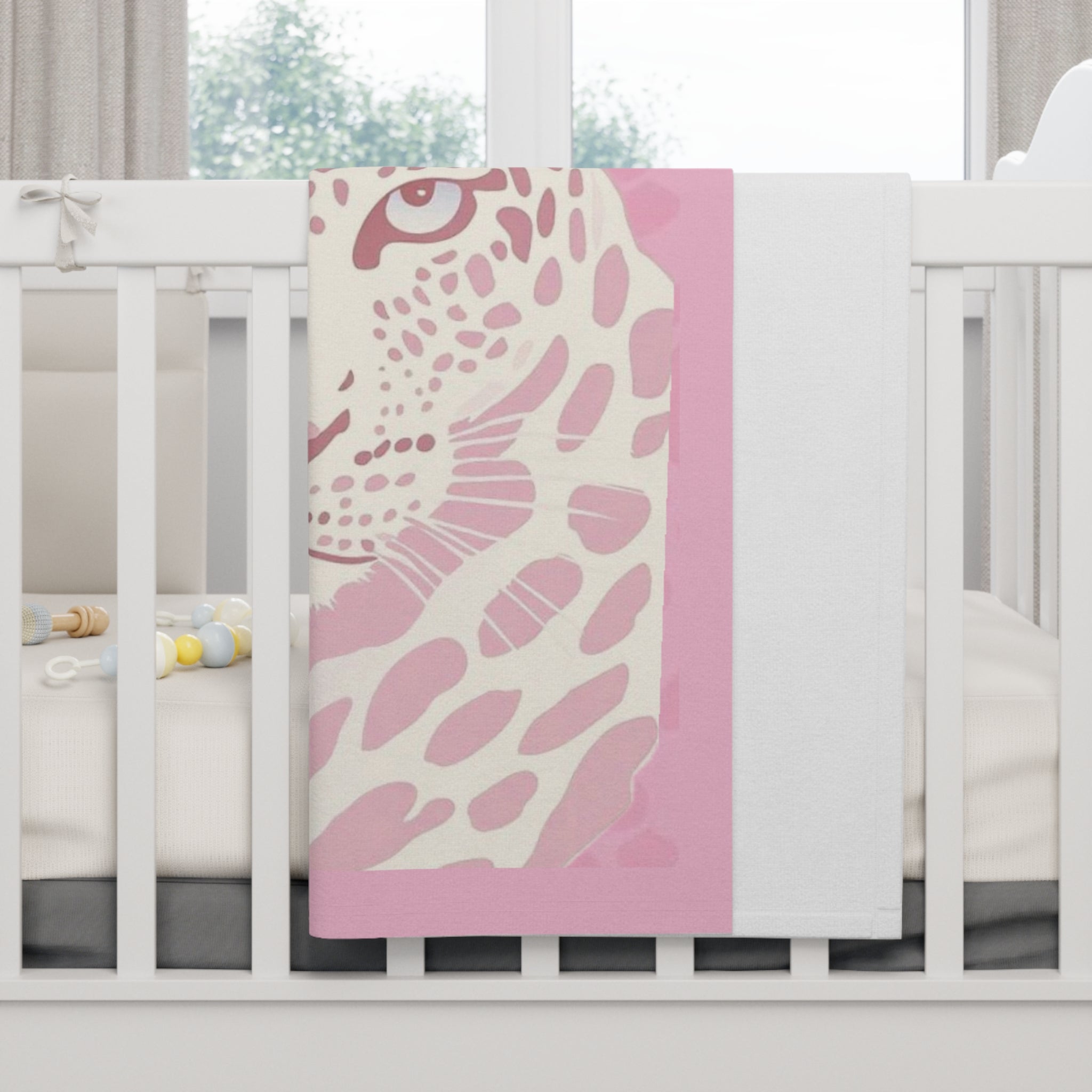 Girls Leopard Baby Blanket with "Psalm 46:5" Scripture