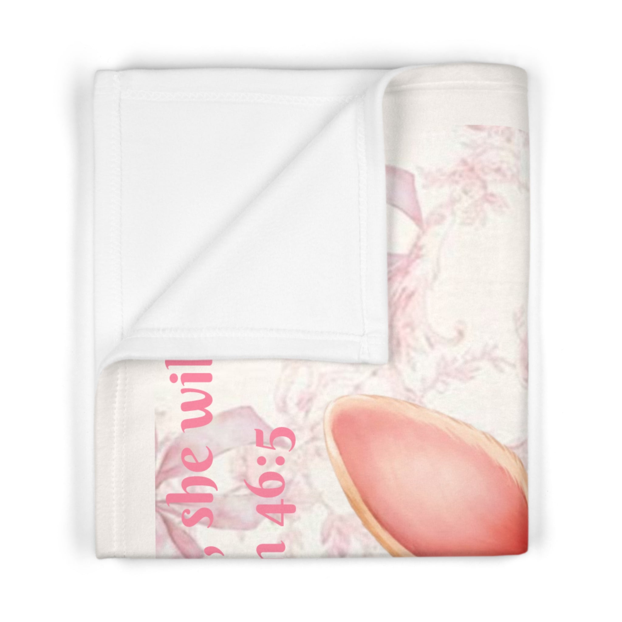 Girls Bunny Baby Blanket with "Psalm 46:5" Scripture
