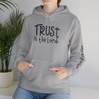 Trust in the Lord Hoodie | Faith Christian Heart Sleeve Design