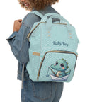 Boys Crocodile Baby Diaper Backpack with "Psalm 139:14" Scripture
