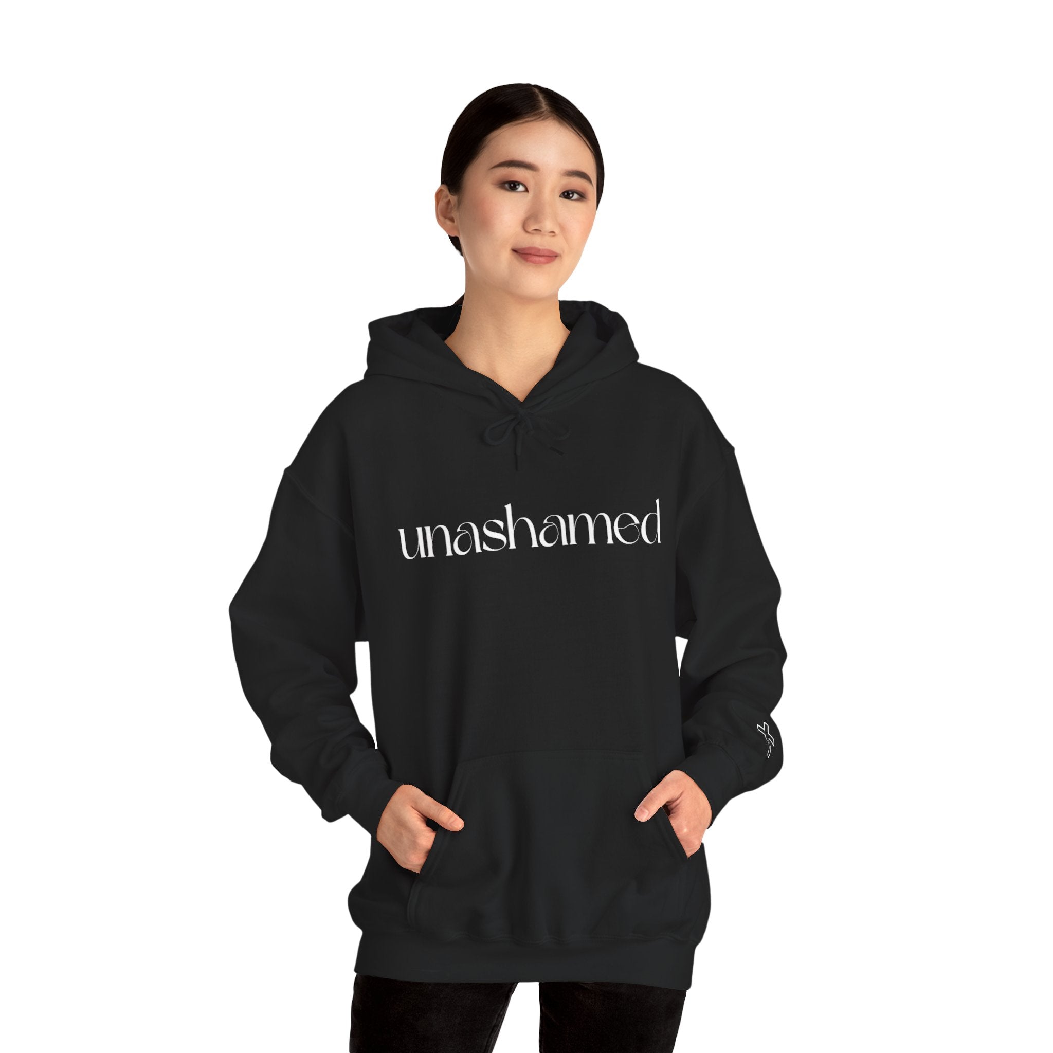 Men & Women Hoodies (Unisex) - I am UNASHAMED white font