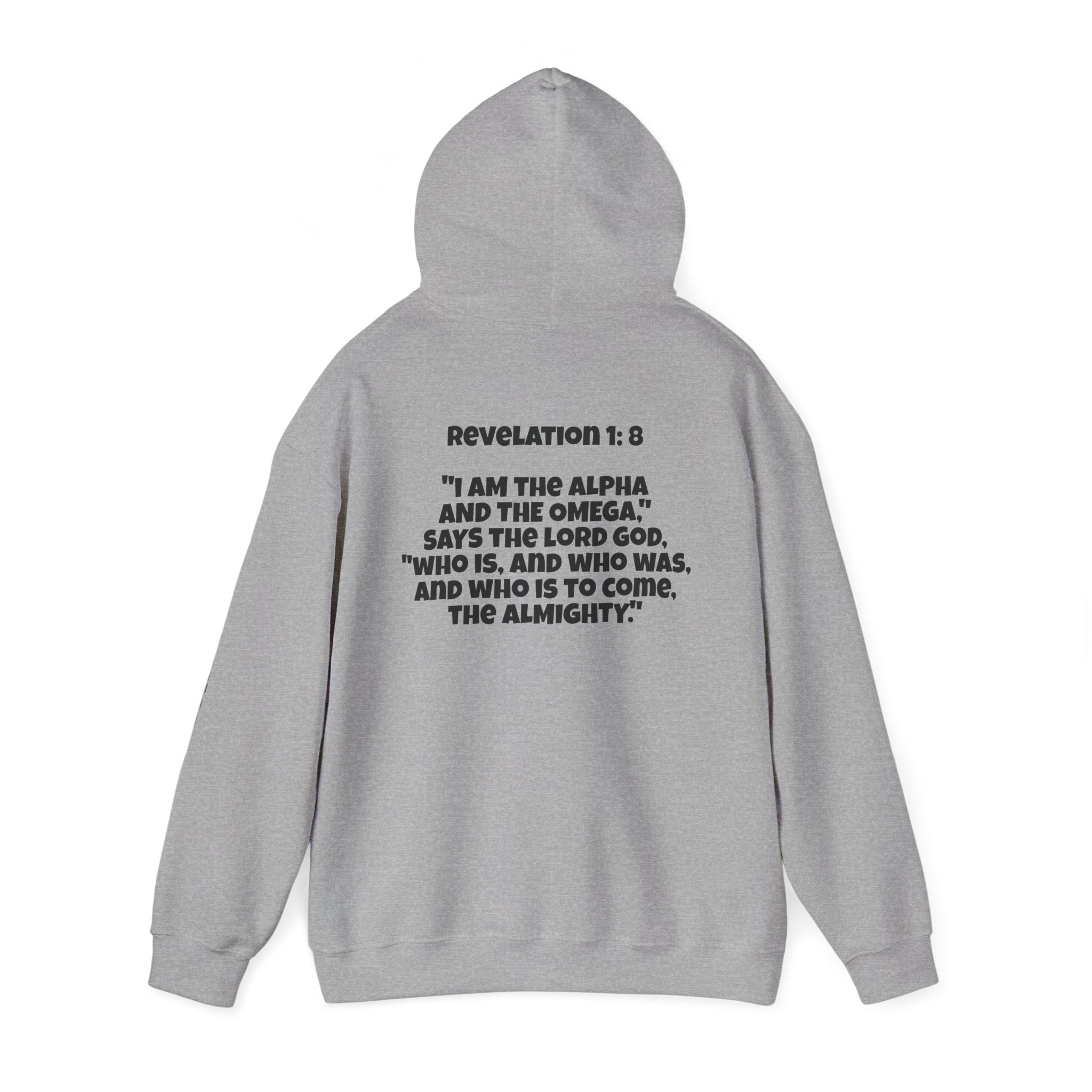 Men & Women Hoodie (Unisex) - Revolation 1: 8 Cross Hoodie | Bible Verse Scripture