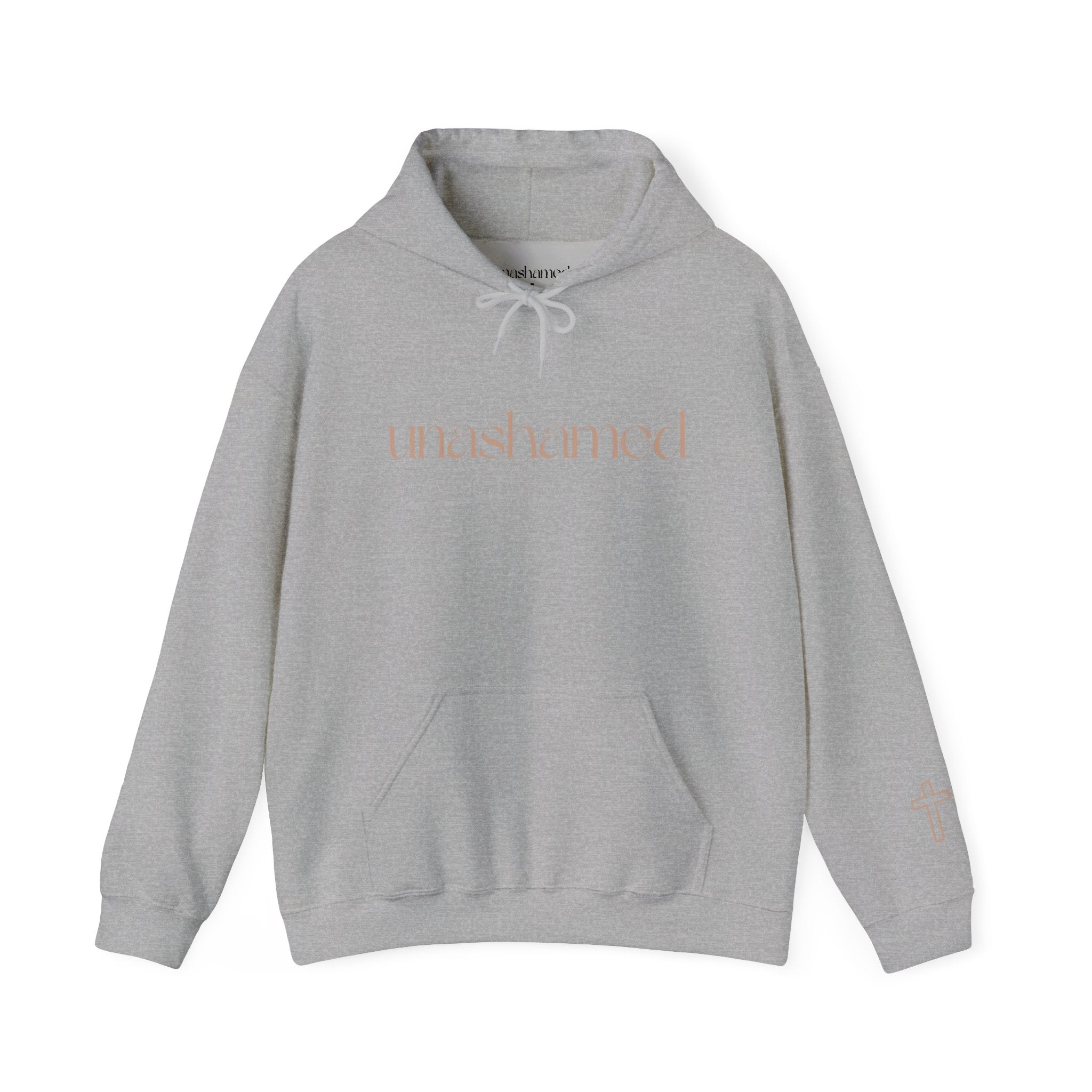 Men & Women Hoodies (Unisex) - I am UNASHAMED beige font