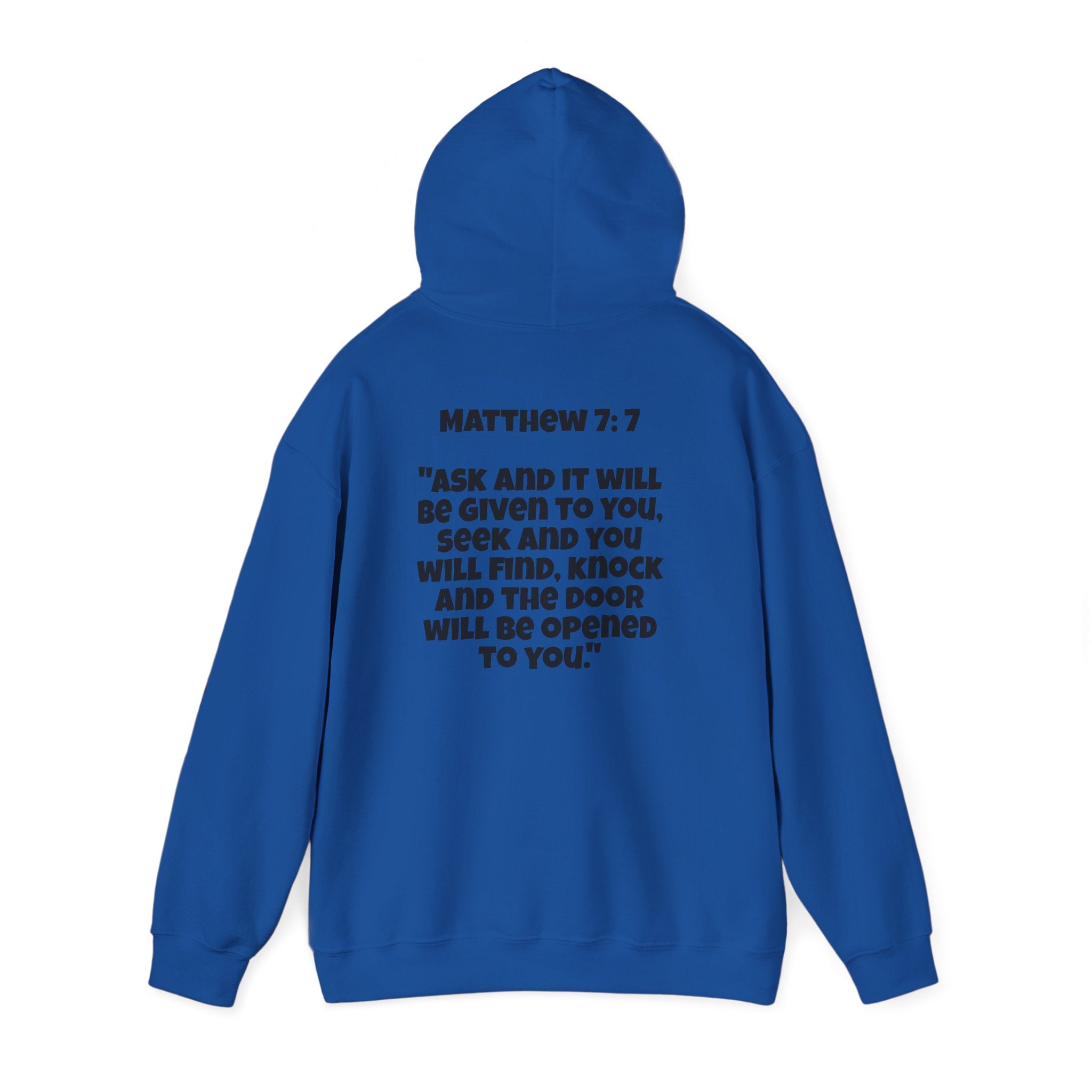 Men & Women Hoodies (Unisex) - Matthew 7:7 Cross Hoodie | Bible Verse Scripture