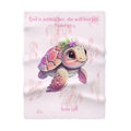 Girls Turtle Baby Blanket with "Psalm 46:5" Scripture