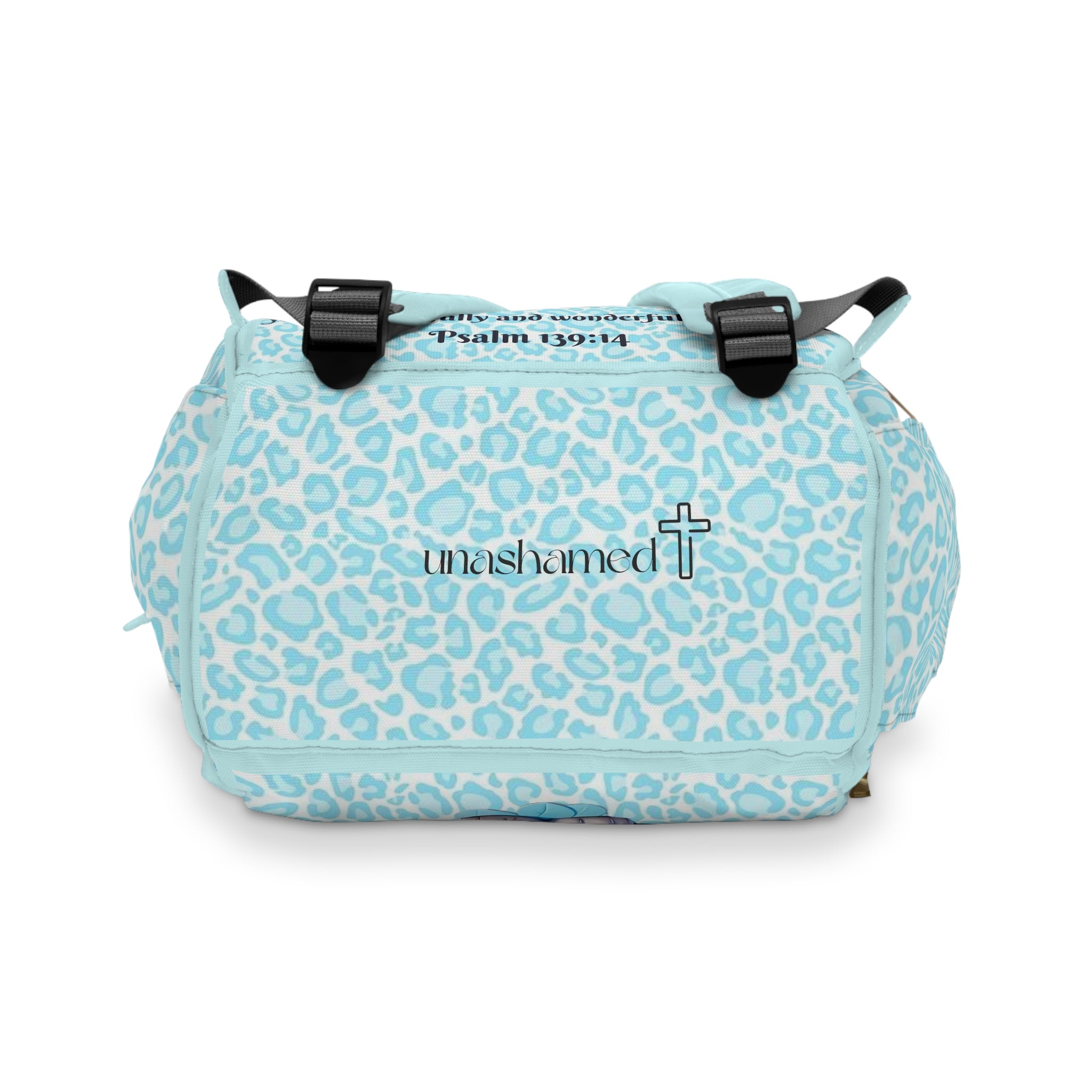 Boys Leopard Baby Diaper Backpack with "Psalm 139:14" Scripture