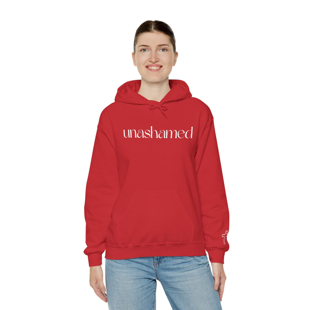 Men & Women Hoodies (Unisex) - I am UNASHAMED white font
