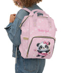 Girls Panda Baby Diaper Backpack with "Psalm 46:5" Scripture