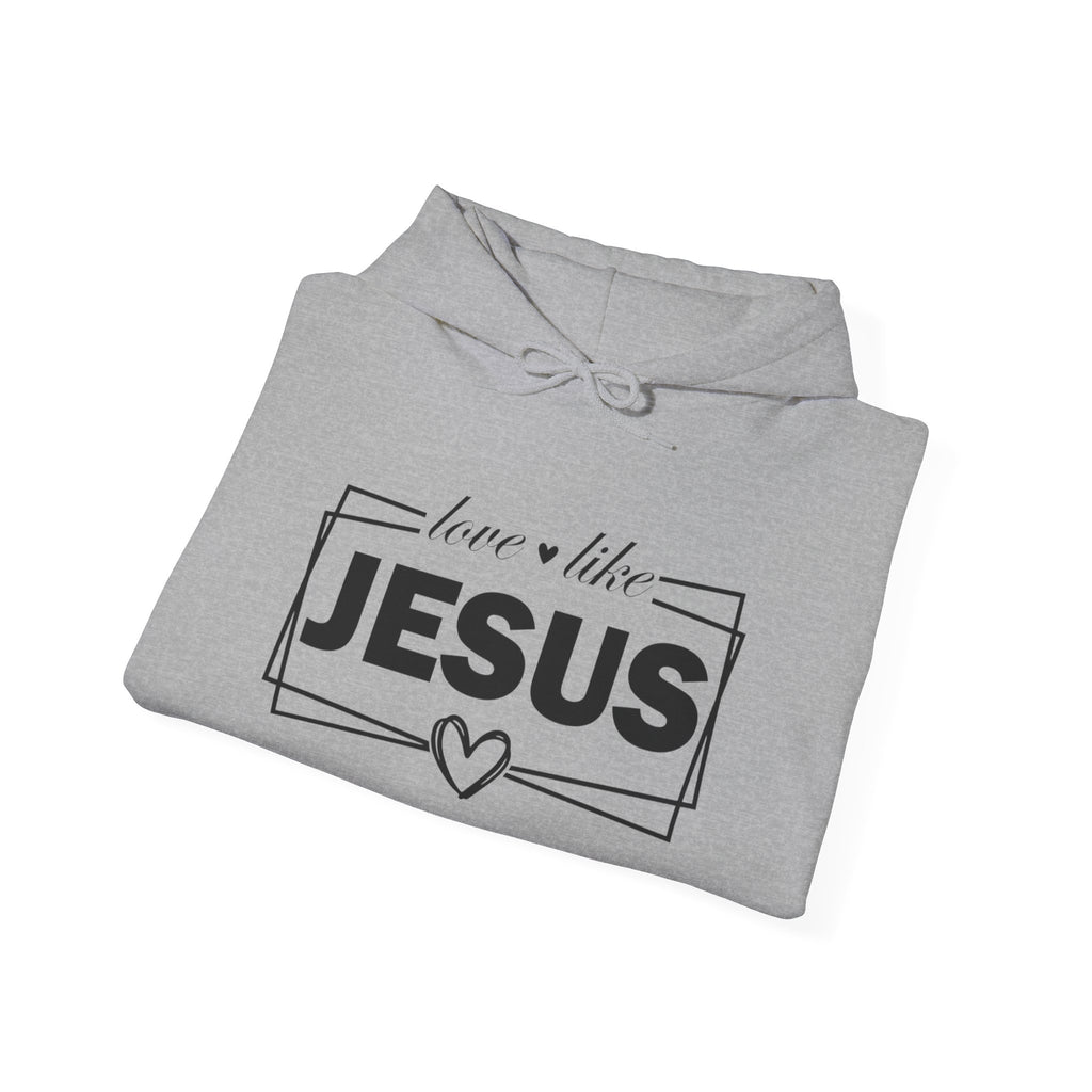 Love like Jesus Hoodie | Faith Christian Heart Sleeve Design