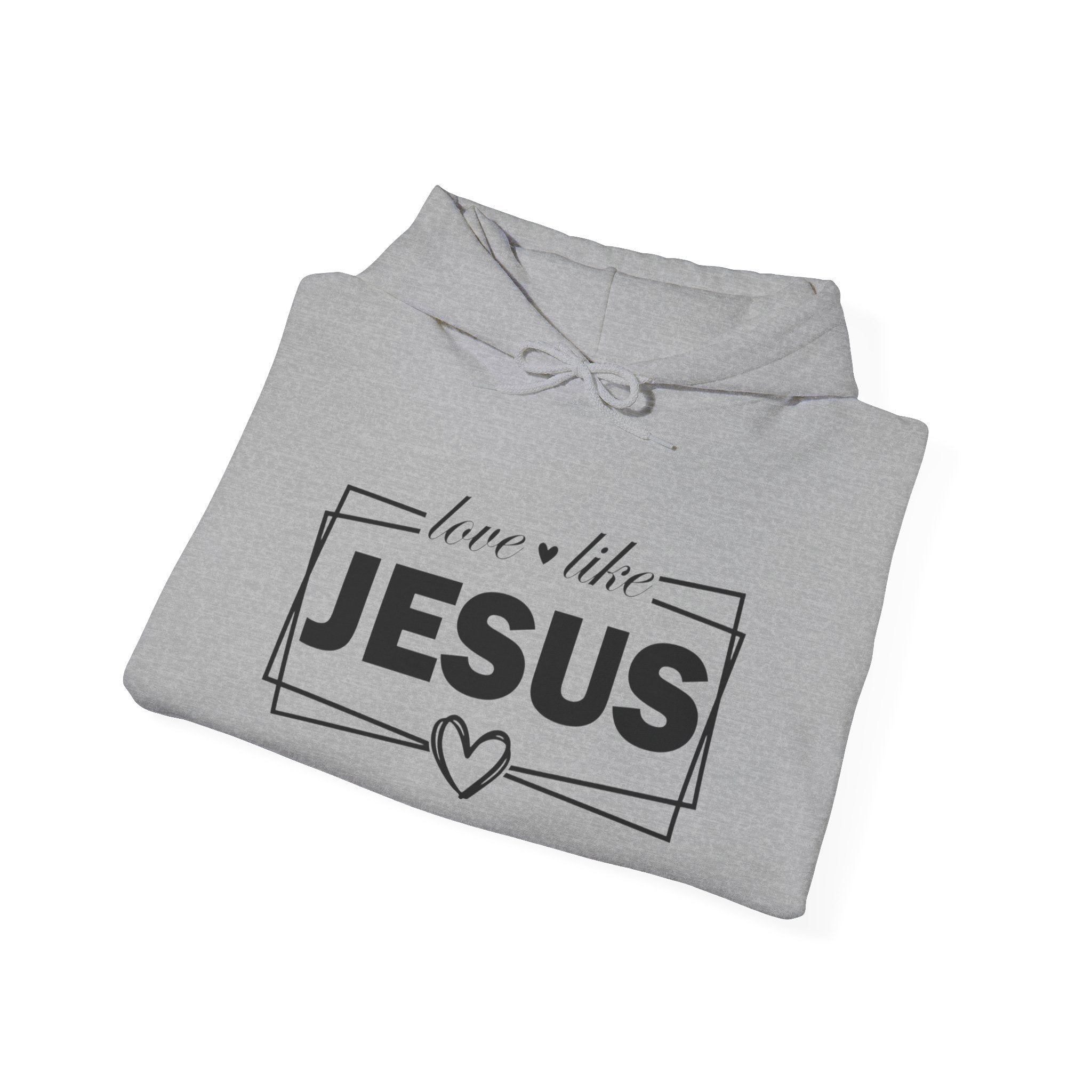 Love like Jesus Hoodie | Faith Christian Heart Sleeve Design