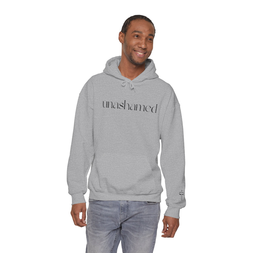 Men & Women Hoodies (Unisex) - I am UNASHAMED black font