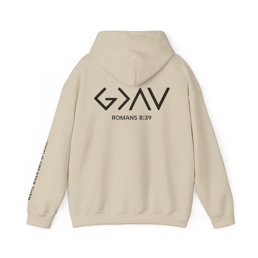 Men Hoodie - Romans 8:39 | GOD IS GREATER THAN MY HIGHS AND MY LOWS