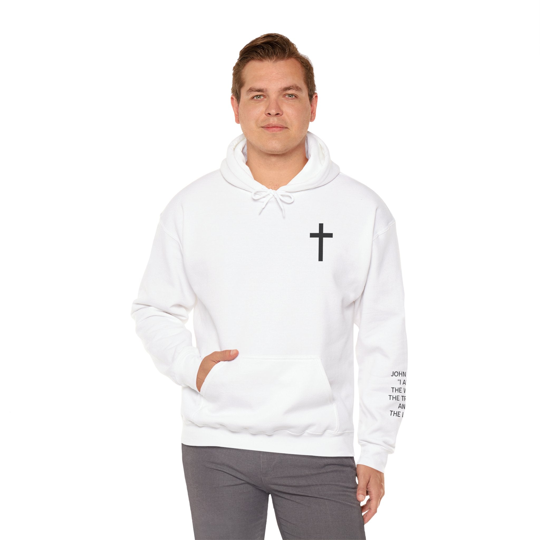 Men Hoodie - John 14:6 | JESUS THE WAY THE TRUTH THE LIFE