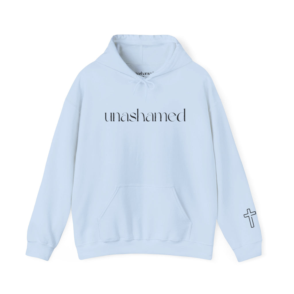 Men & Women Hoodies (Unisex) - I am UNASHAMED black font