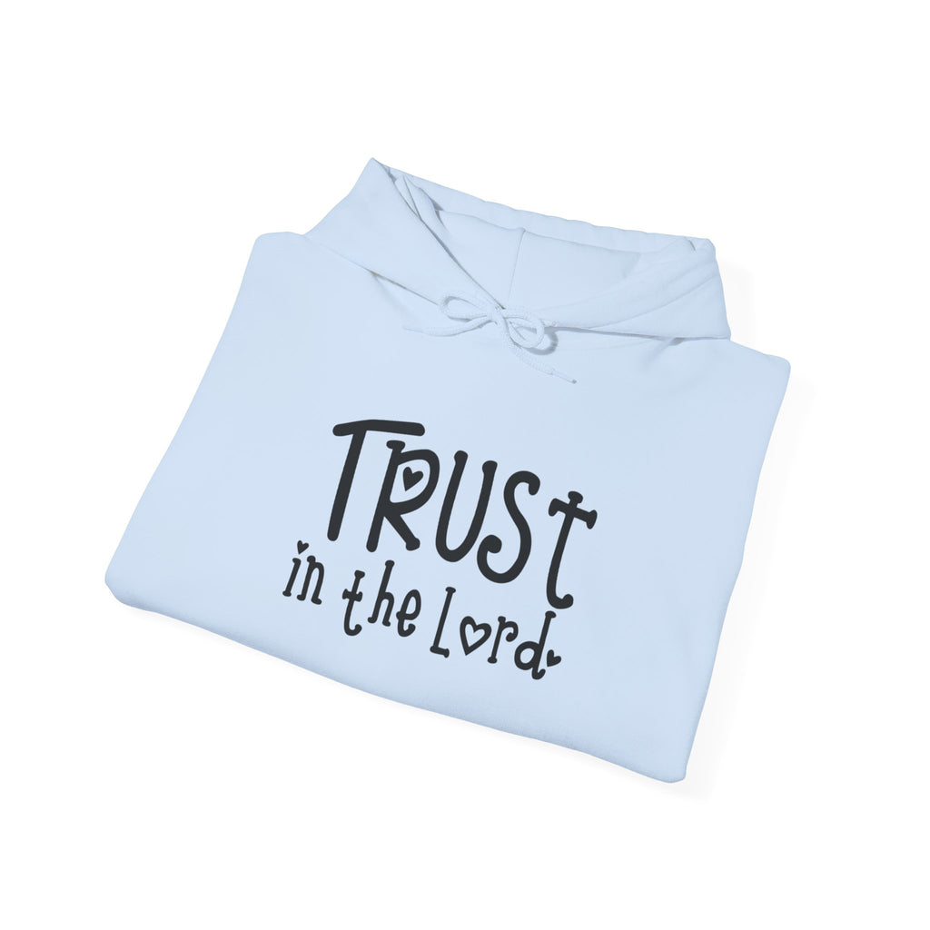 Trust in the Lord Hoodie | Faith Christian Heart Sleeve Design