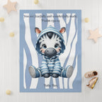 Boys Zebra Baby Blanket with "Psalm 139:14" Scripture