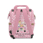 Girls Safari Baby Diaper Backpack with "Psalm 46:5" Scripture