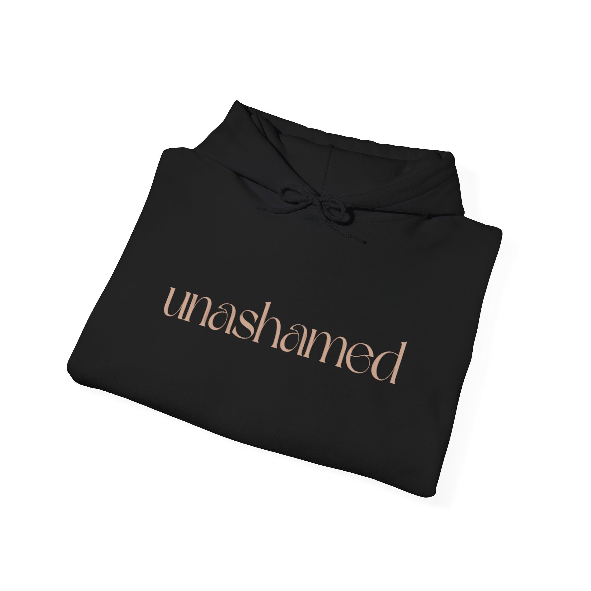 Men & Women Hoodies (Unisex) - I am UNASHAMED beige font