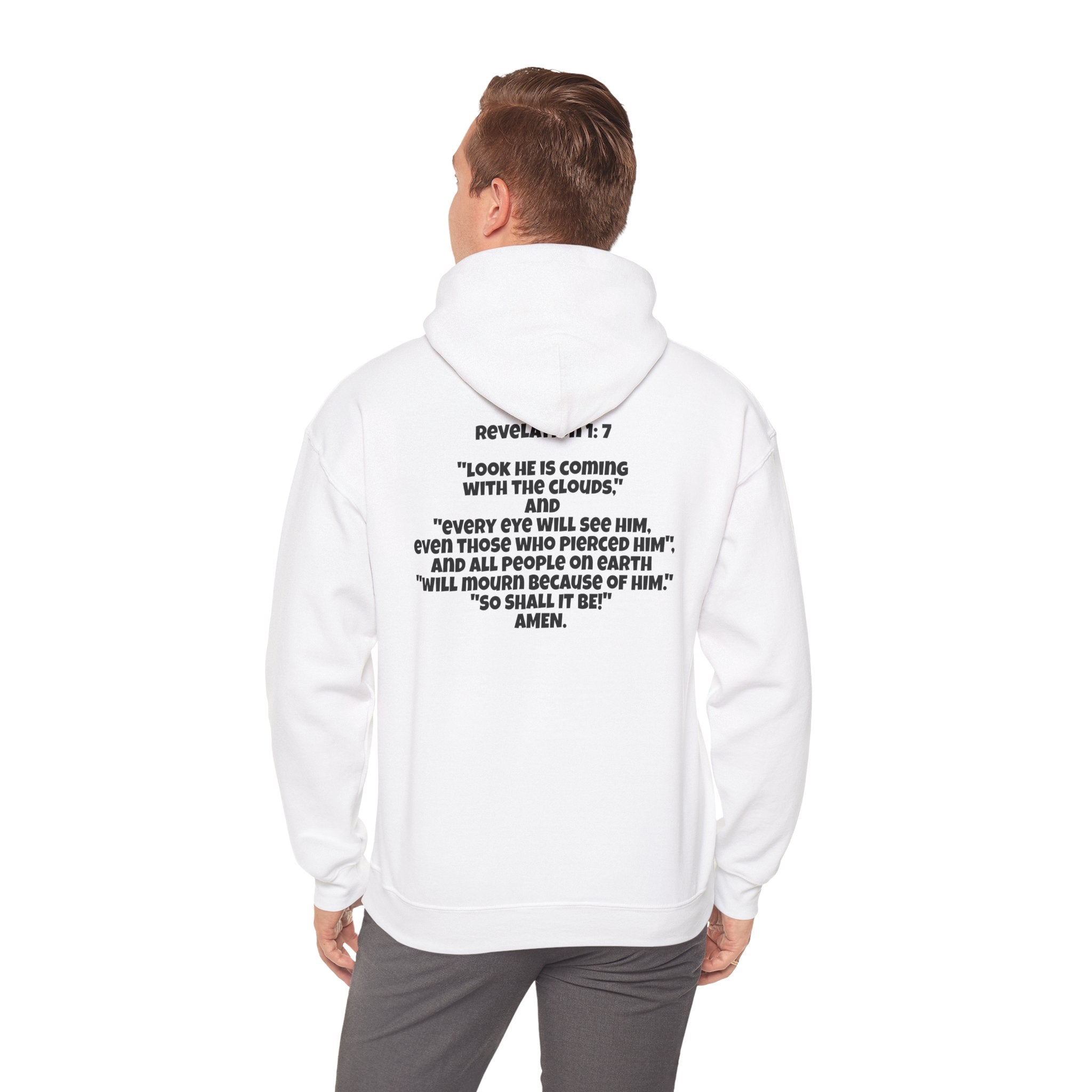 Men & Women Hoodie (Unisex) - Revolation 1: 7 Cross Hoodie | Bible Verse Scripture