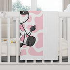Girls Cow Baby Blanket with "Psalm 46:5" Scripture