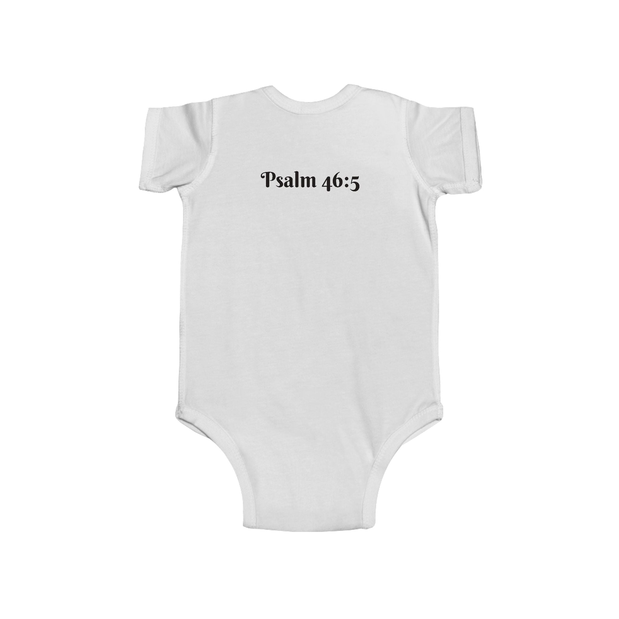 Girls Safari Infant Bodysuit with "Psalm 46:5" Scripture