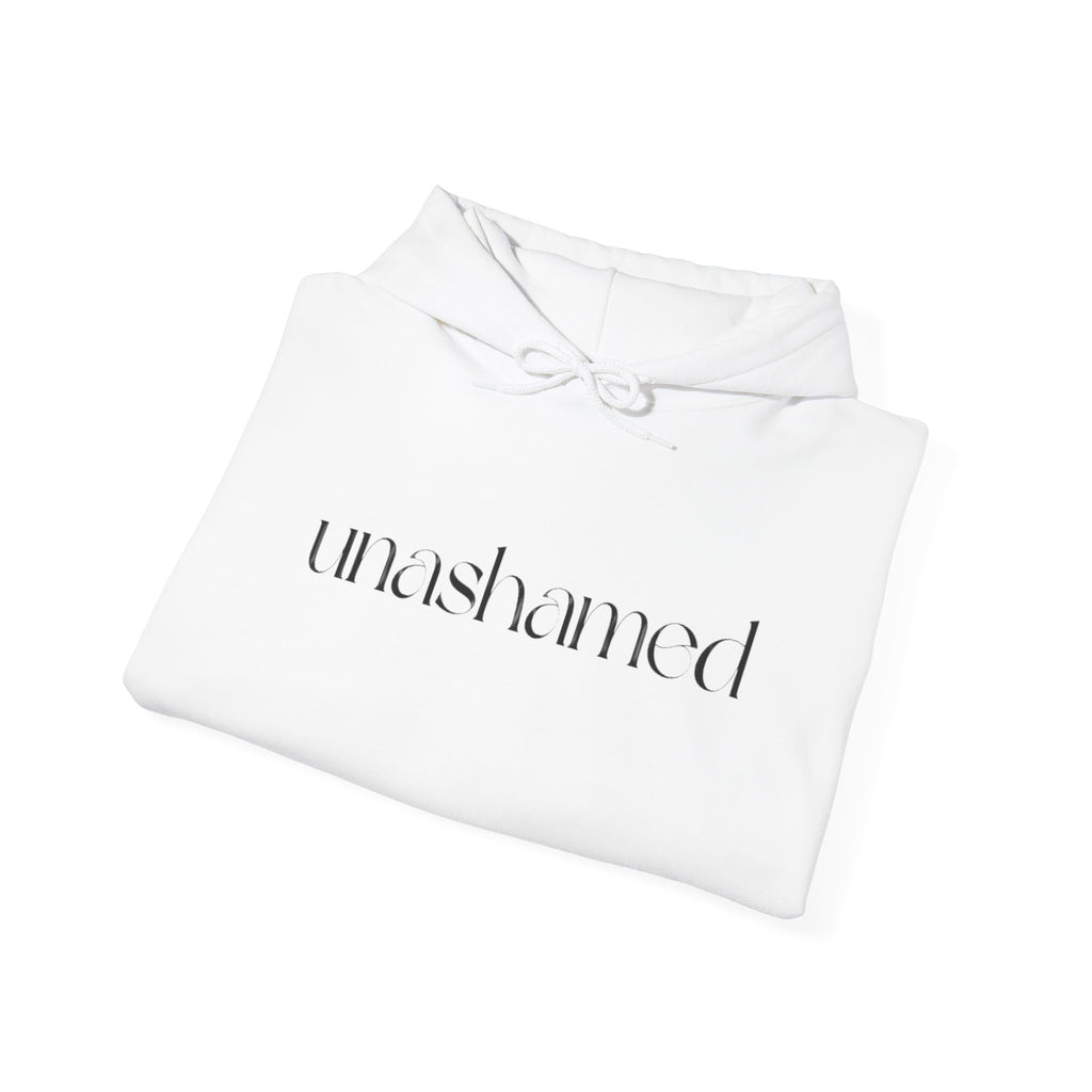 Men & Women Hoodies (Unisex) - I am UNASHAMED black font