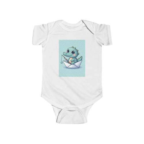 Boys Crocodile Infant Bodysuit  with "Psalm 139:14" Scripture