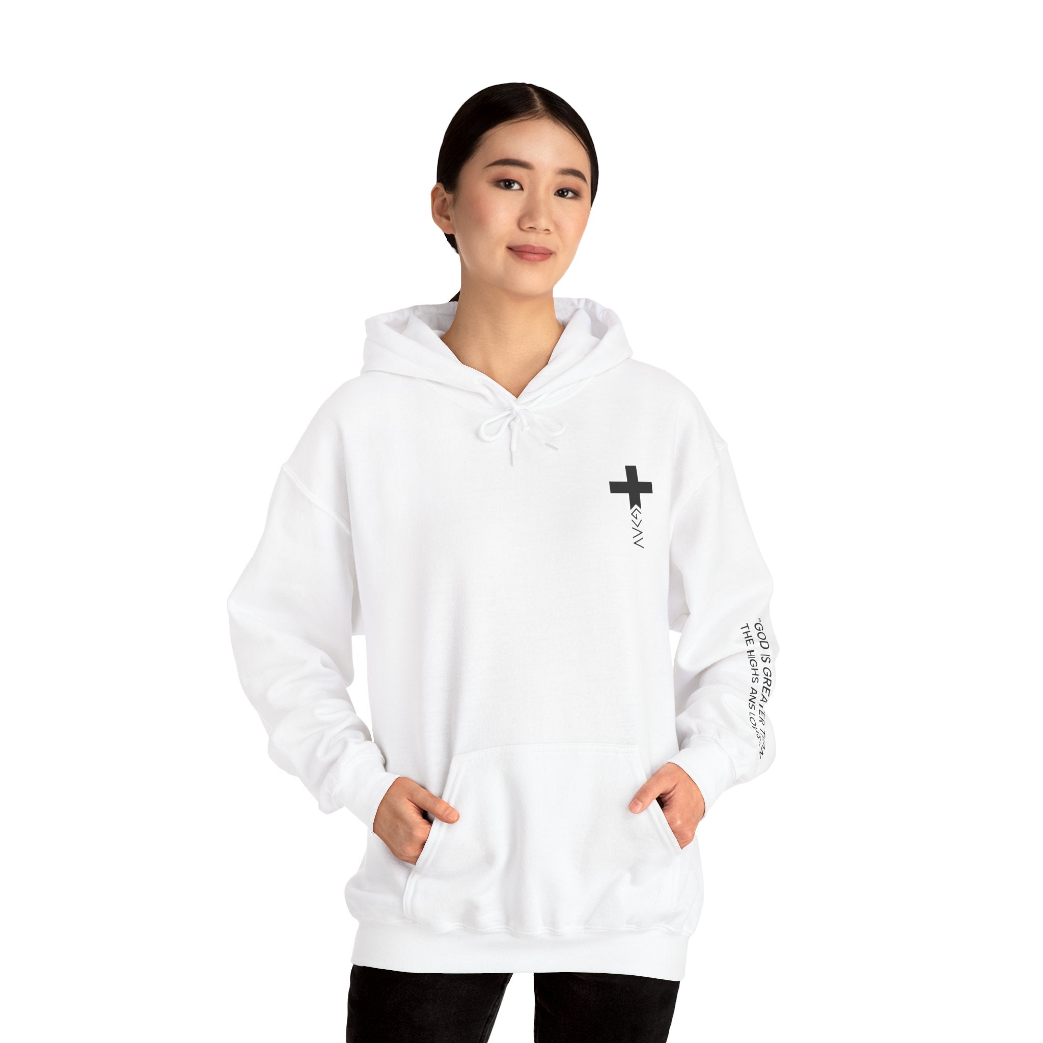 Men Hoodie - Romans 8:39 | GOD IS GREATER THAN MY HIGHS AND MY LOWS