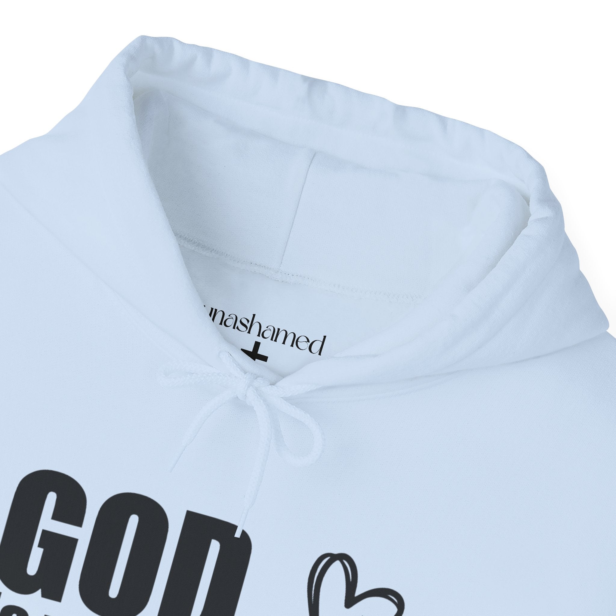 God is Within Her Hoodie | Faith Christian Heart Sleeve Design