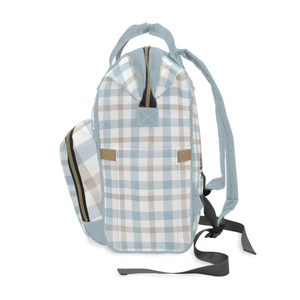 Boys Bear Baby Diaper Backpack with "Psalm 139:14" Scripture