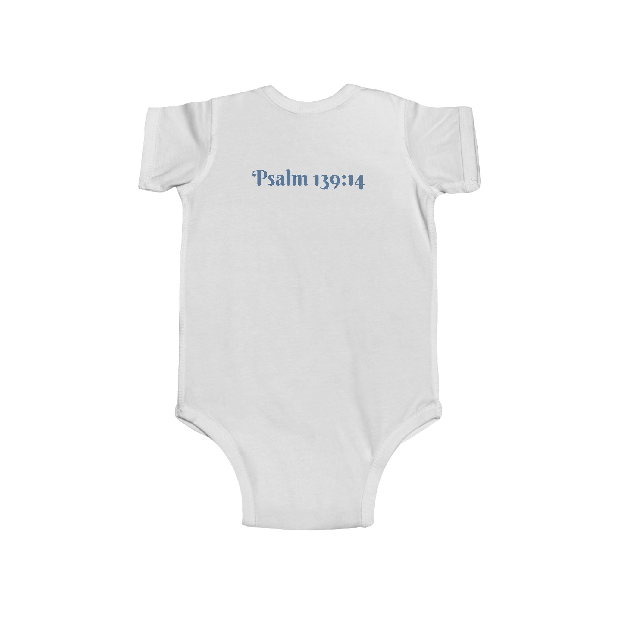 Boys Bear Infant Bodysuit  with "Psalm 139:14" Scripture
