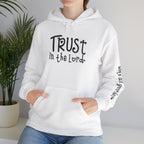Trust in the Lord Hoodie | Faith Christian Heart Sleeve Design