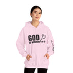 God is Within Her Hoodie | Faith Christian Heart Sleeve Design