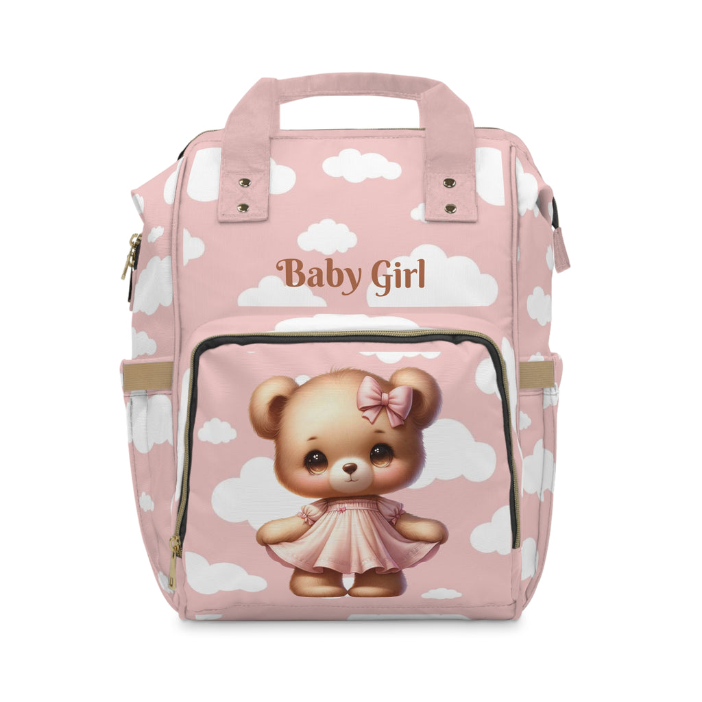 Girls Bear Baby  Diaper Backpack with "Psalm 46:5" Scripture